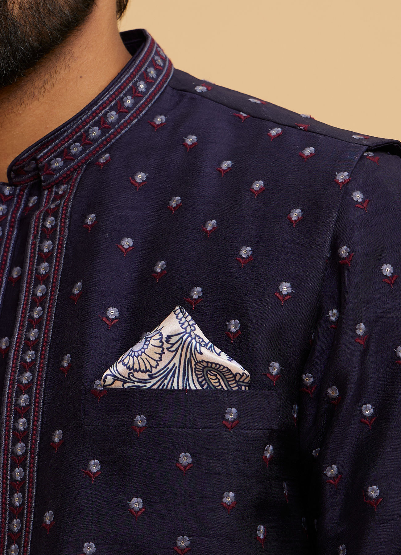 Twamev Men Satin Pink Pocket Square