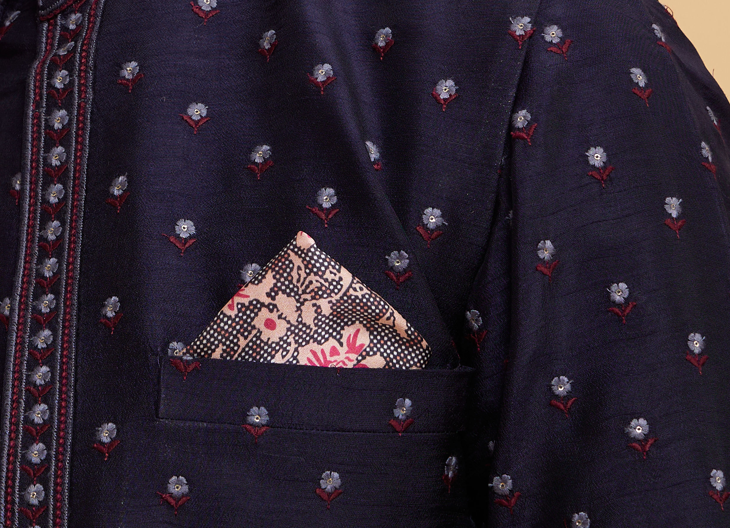 Twamev Men Gorgeous Pink Satin Pocket Square