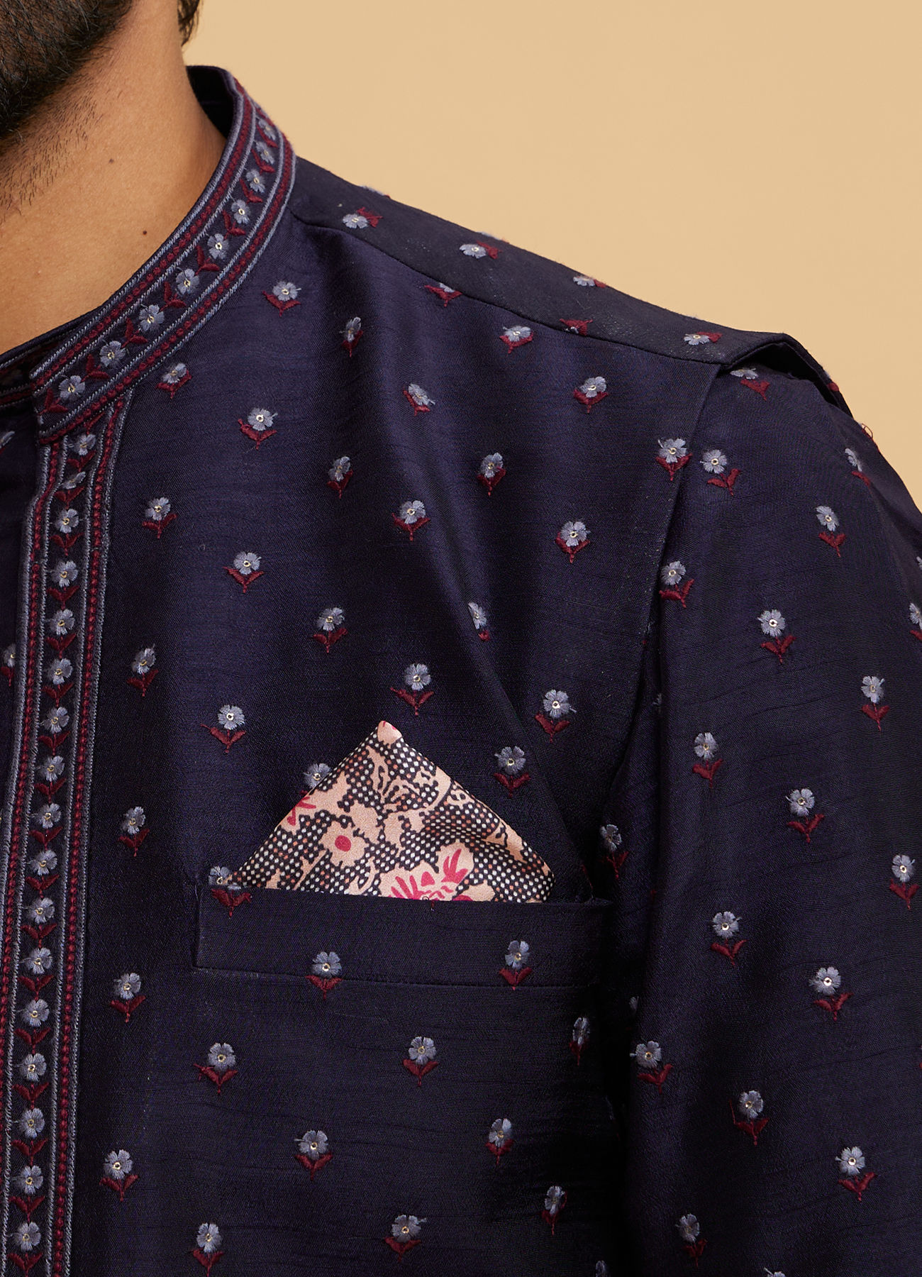 Twamev Men Gorgeous Pink Satin Pocket Square