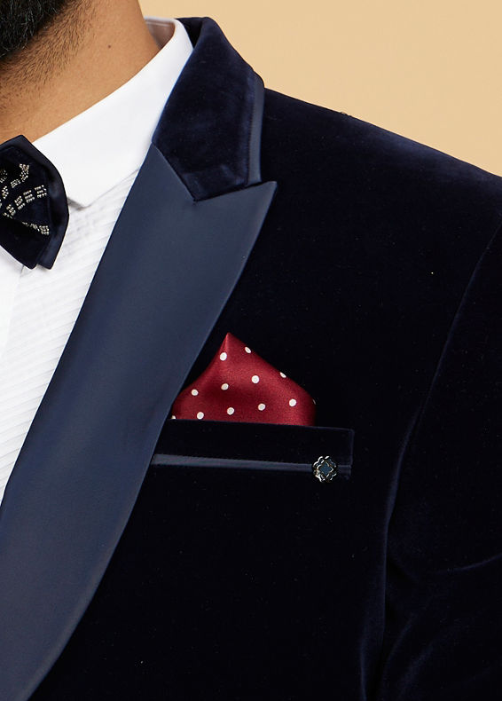 Twamev Men Maroon Satin Pocket Square