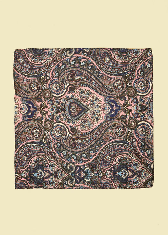 Twamev Men Pink Satin Pocket Square