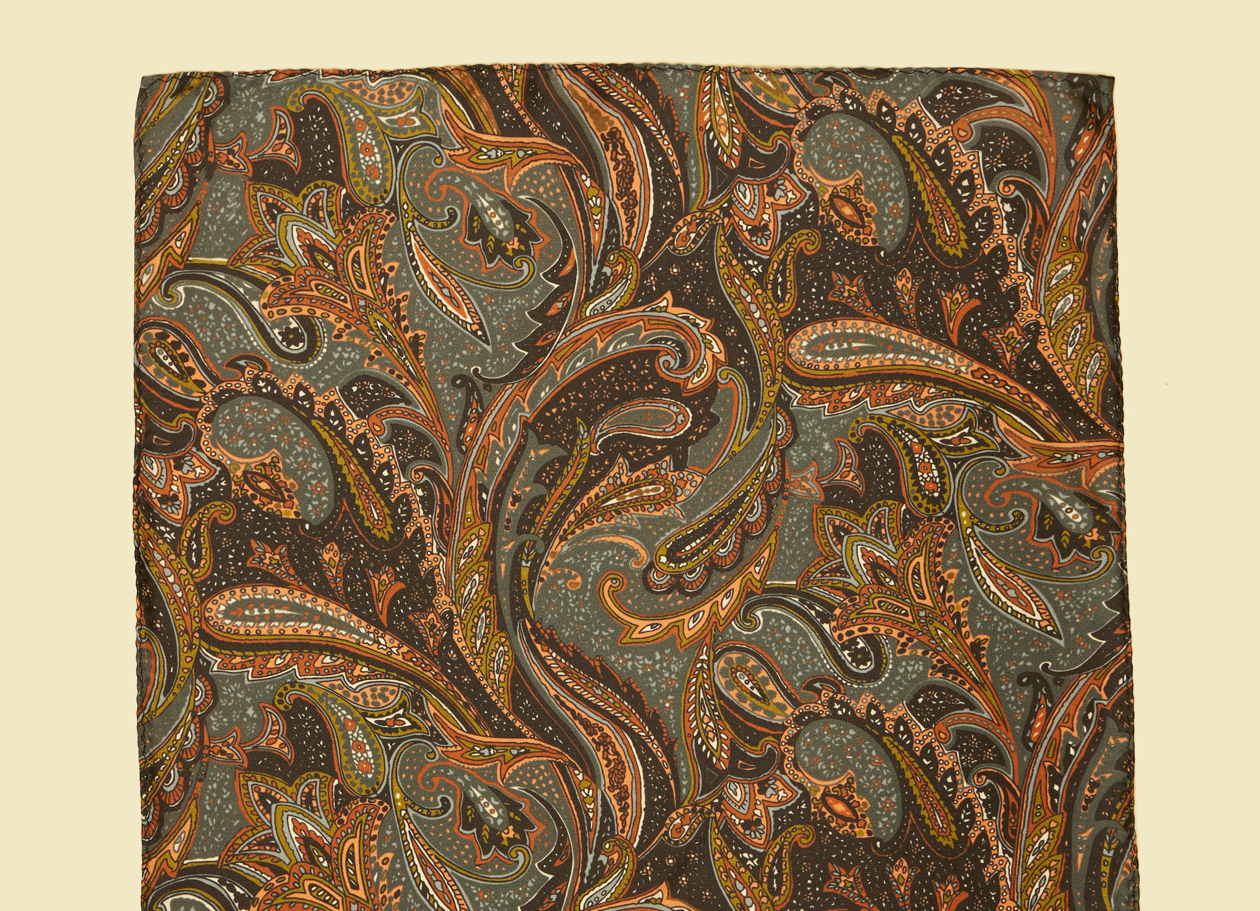 Twamev Men Regal Grey Satin Pocket Square