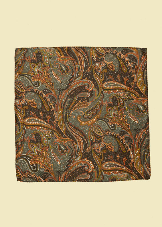 Twamev Men Regal Grey Satin Pocket Square