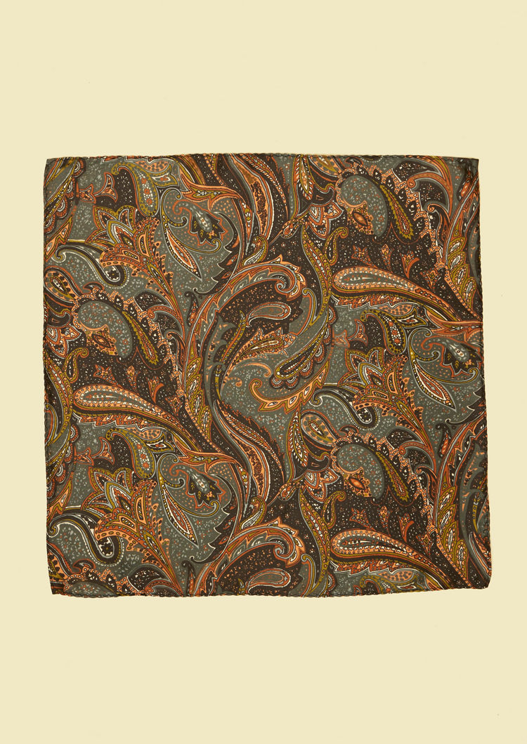 Twamev Men Regal Grey Satin Pocket Square