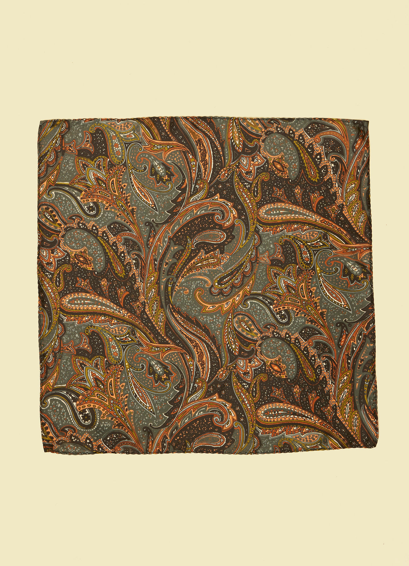 Twamev Men Regal Grey Satin Pocket Square