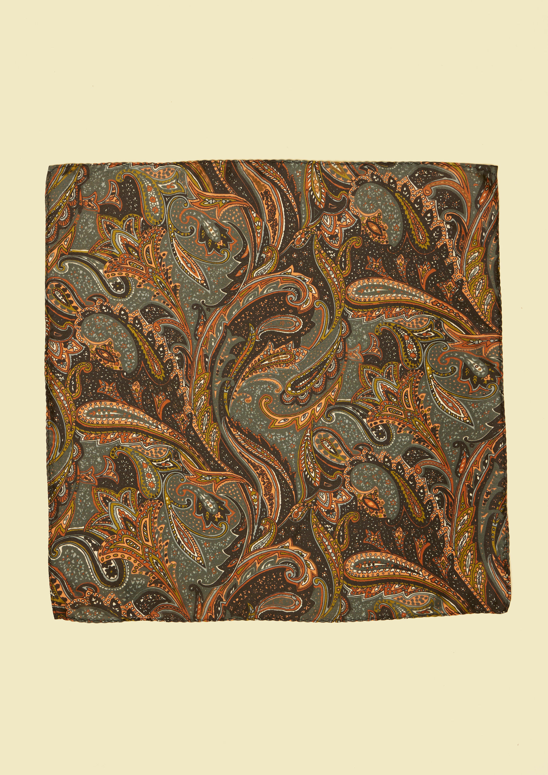 Twamev Men Regal Grey Satin Pocket Square