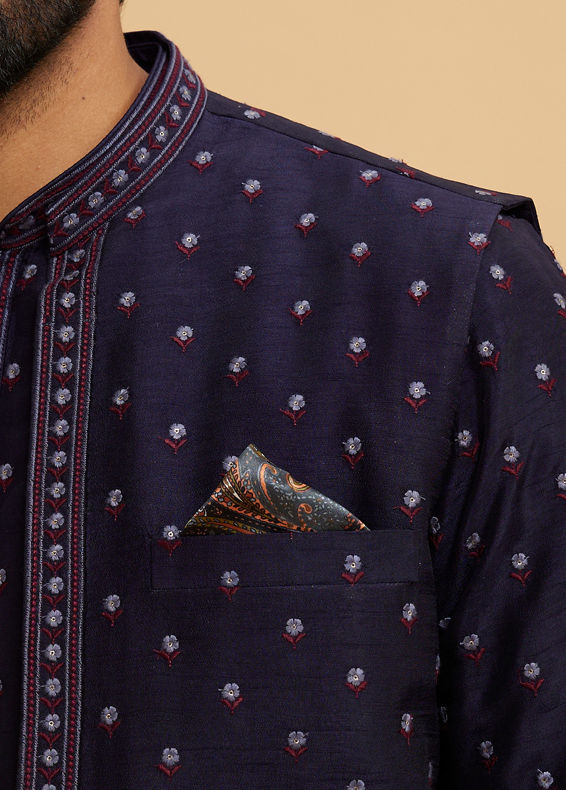 Twamev Men Regal Grey Satin Pocket Square