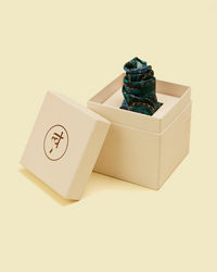 Twamev Men Glamorous Black Satin Pocket Square