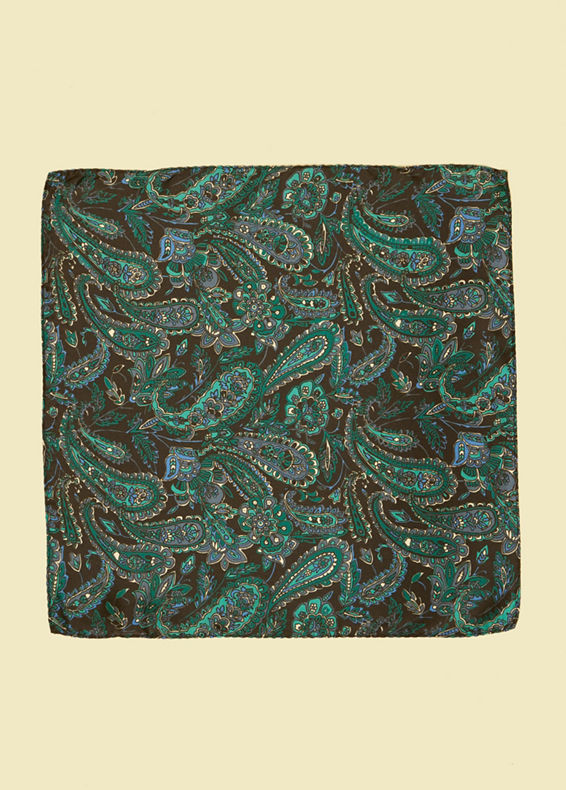 Twamev Men Glamorous Black Satin Pocket Square