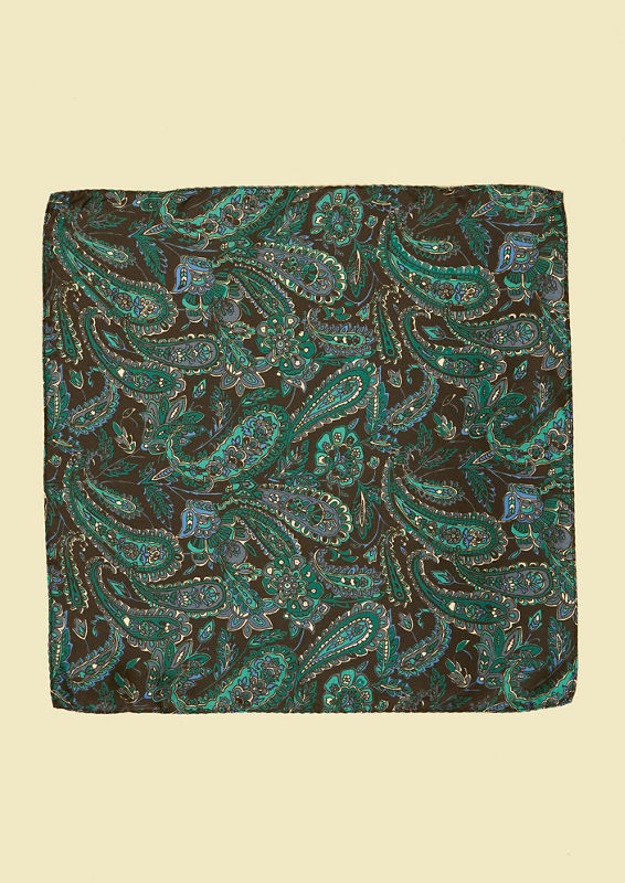 Twamev Men Glamorous Black Satin Pocket Square