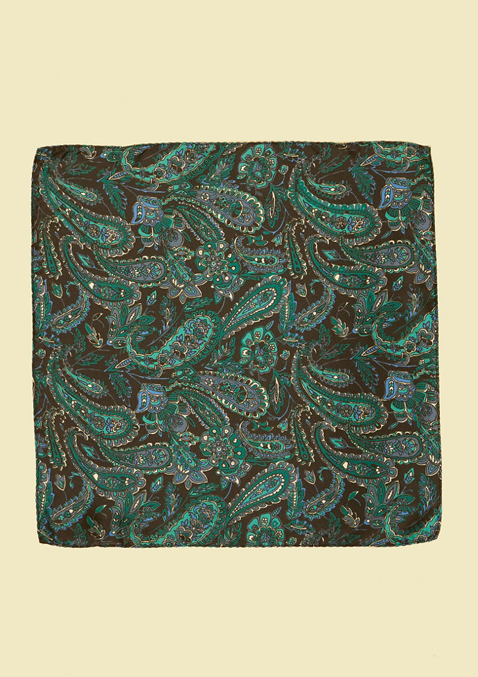 Twamev Men Glamorous Black Satin Pocket Square