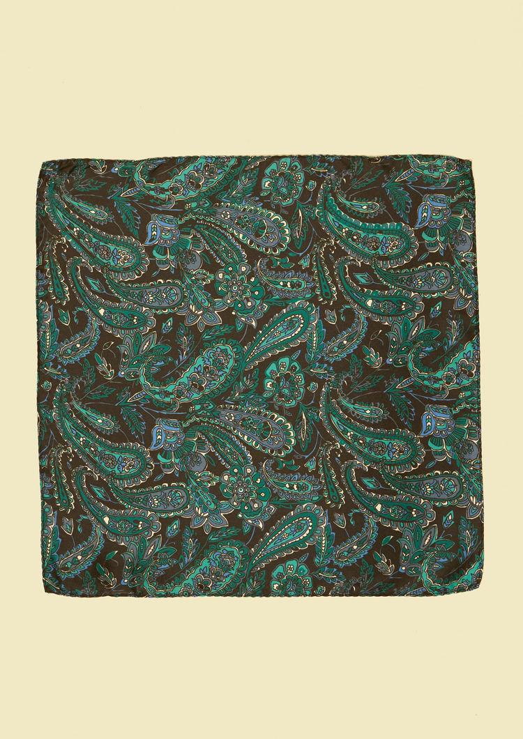 Twamev Men Glamorous Black Satin Pocket Square