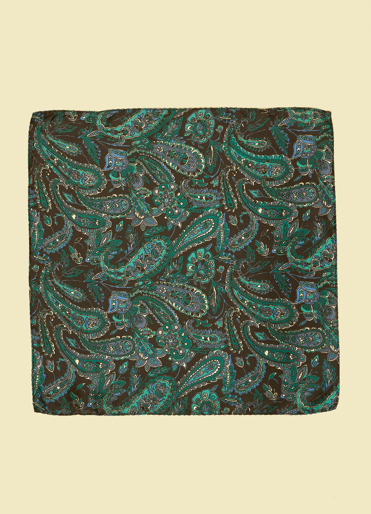 Twamev Men Glamorous Black Satin Pocket Square