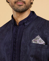 Twamev Men Lilac Purple Satin Pocket Square