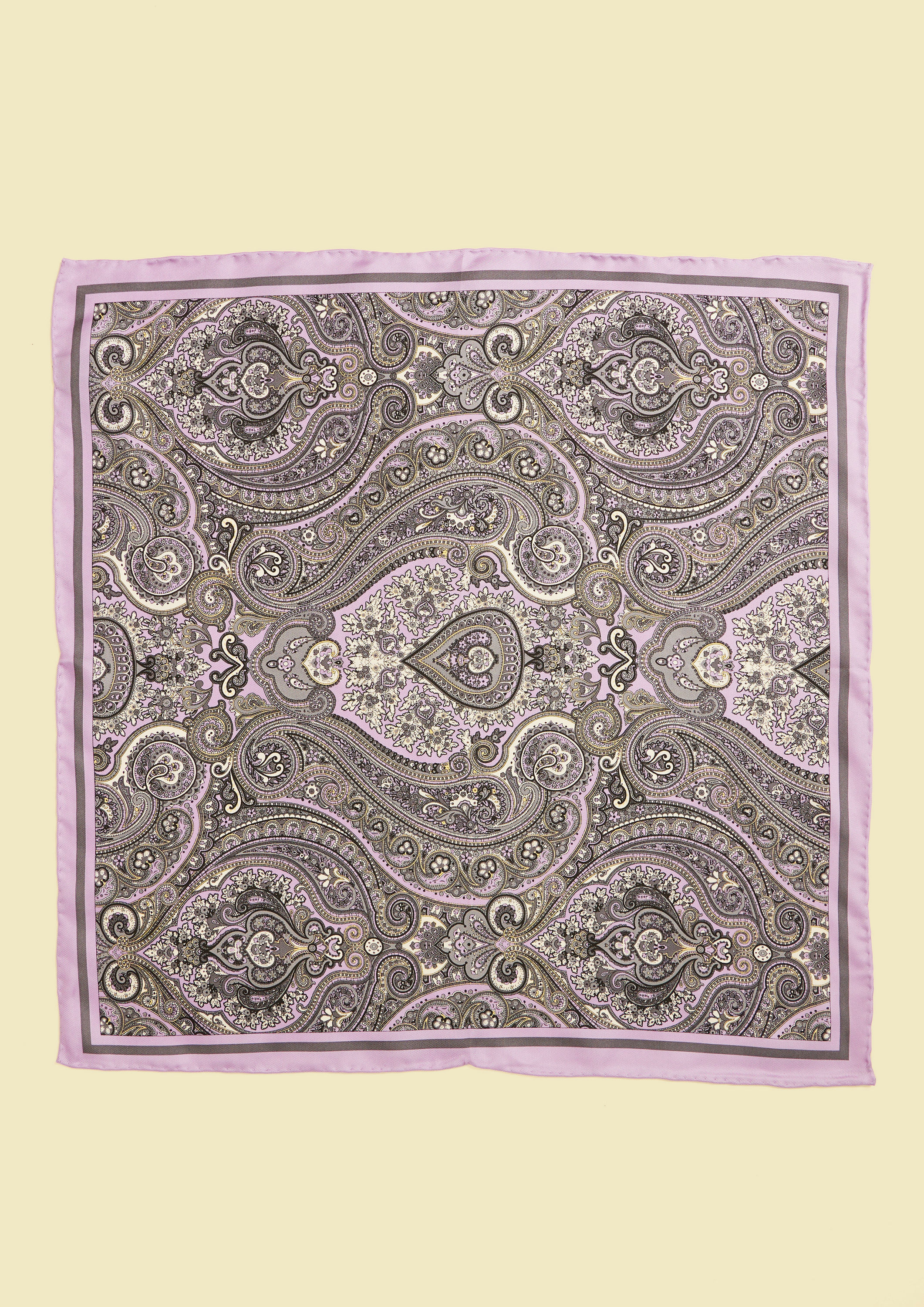 Twamev Men Lilac Purple Satin Pocket Square