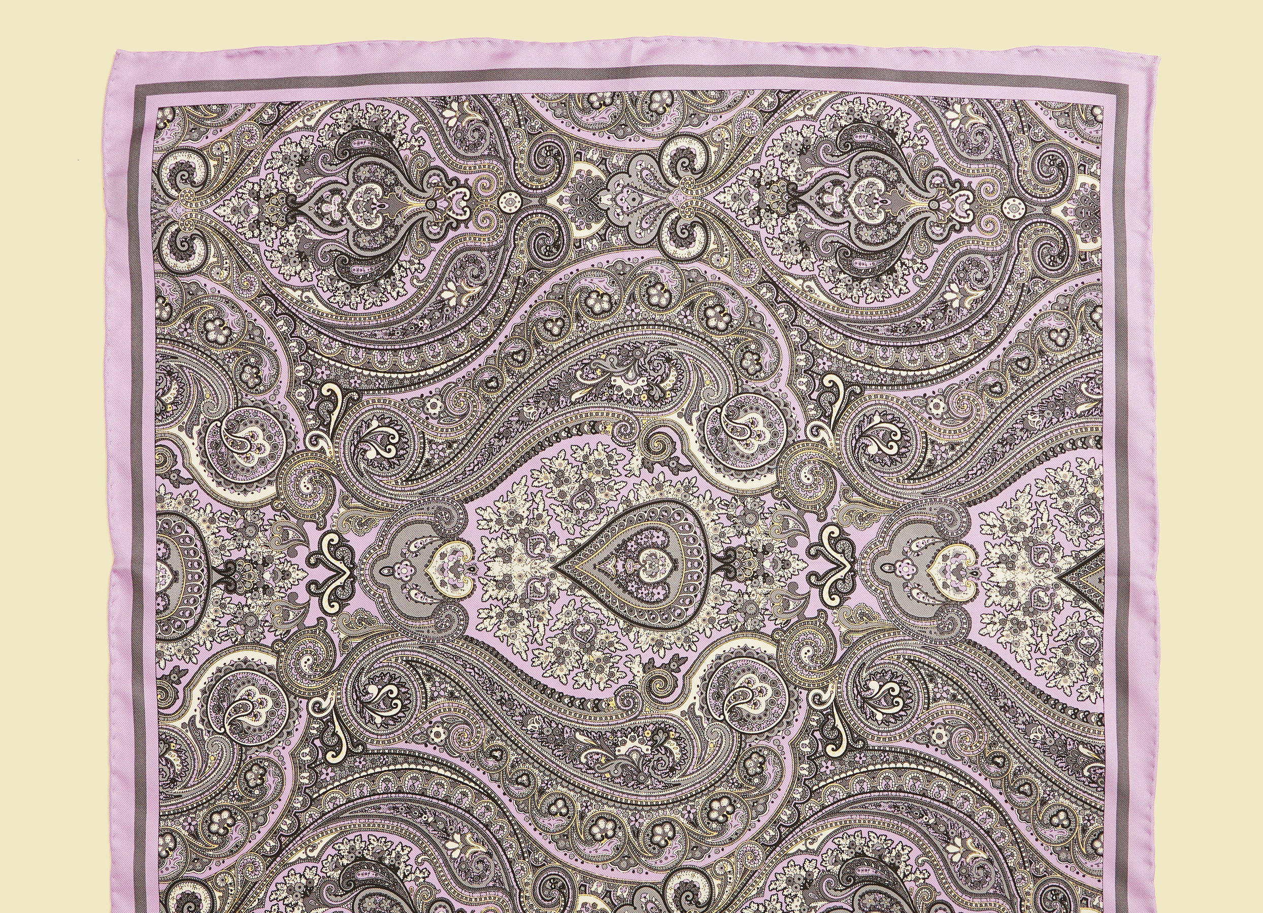 Twamev Men Lilac Purple Satin Pocket Square
