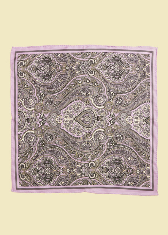 Twamev Men Lilac Purple Satin Pocket Square