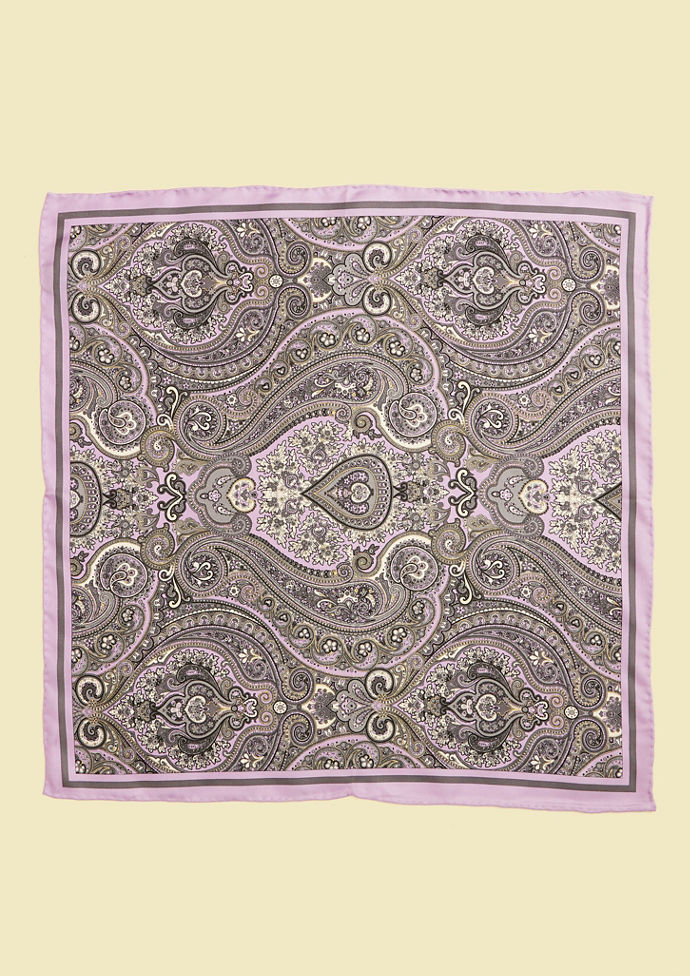 Twamev Men Lilac Purple Satin Pocket Square