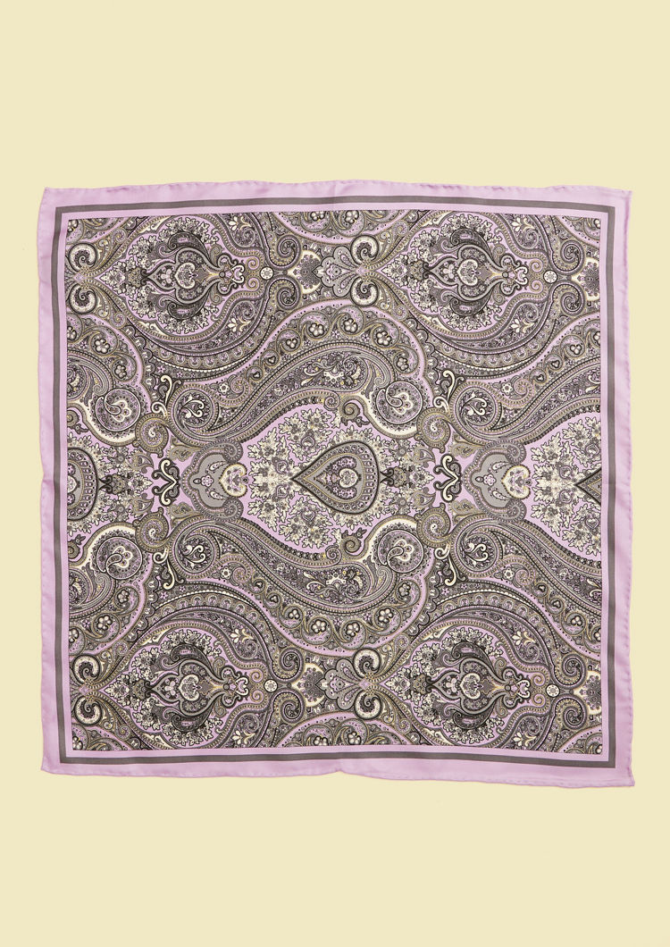 Twamev Men Lilac Purple Satin Pocket Square