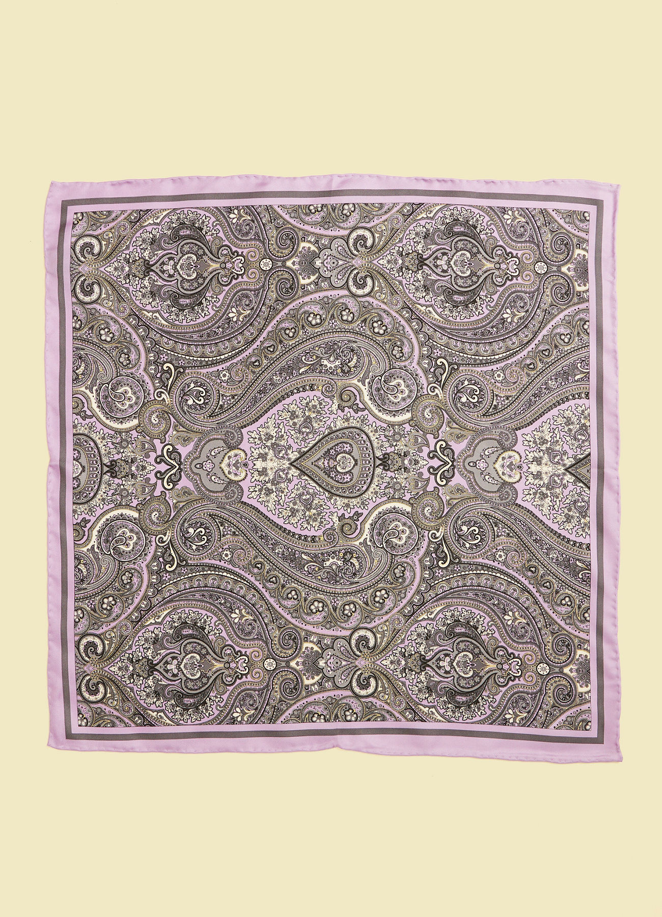 Twamev Men Lilac Purple Satin Pocket Square