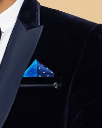 Twamev Men Radiant Mid Blue Satin Pocket Square