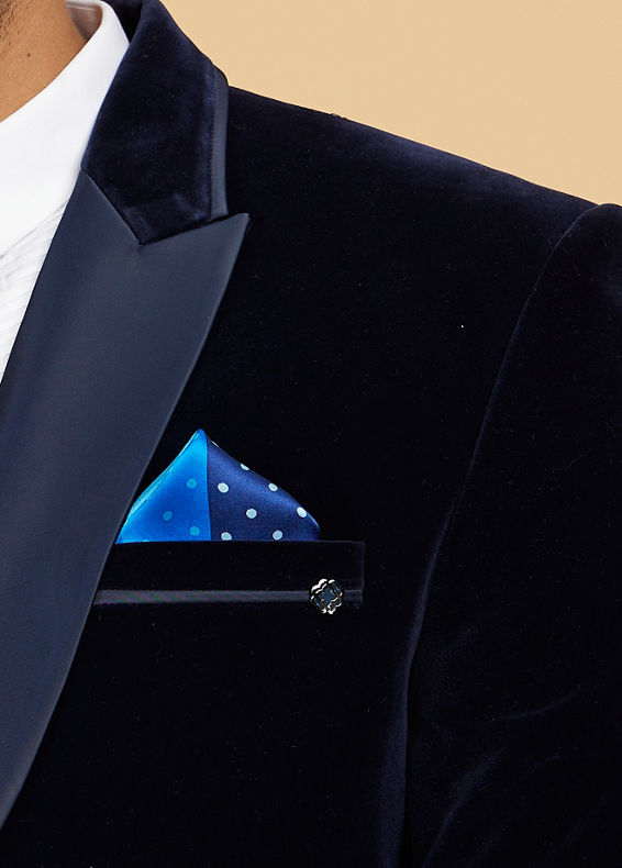 Twamev Men Radiant Mid Blue Satin Pocket Square