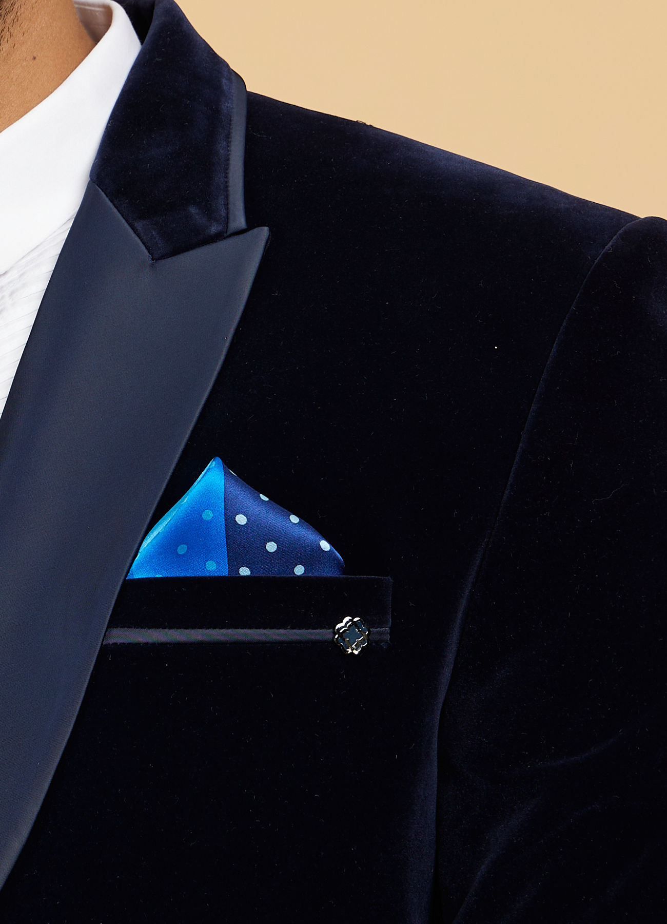Twamev Men Radiant Mid Blue Satin Pocket Square
