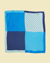 Twamev Men Radiant Mid Blue Satin Pocket Square