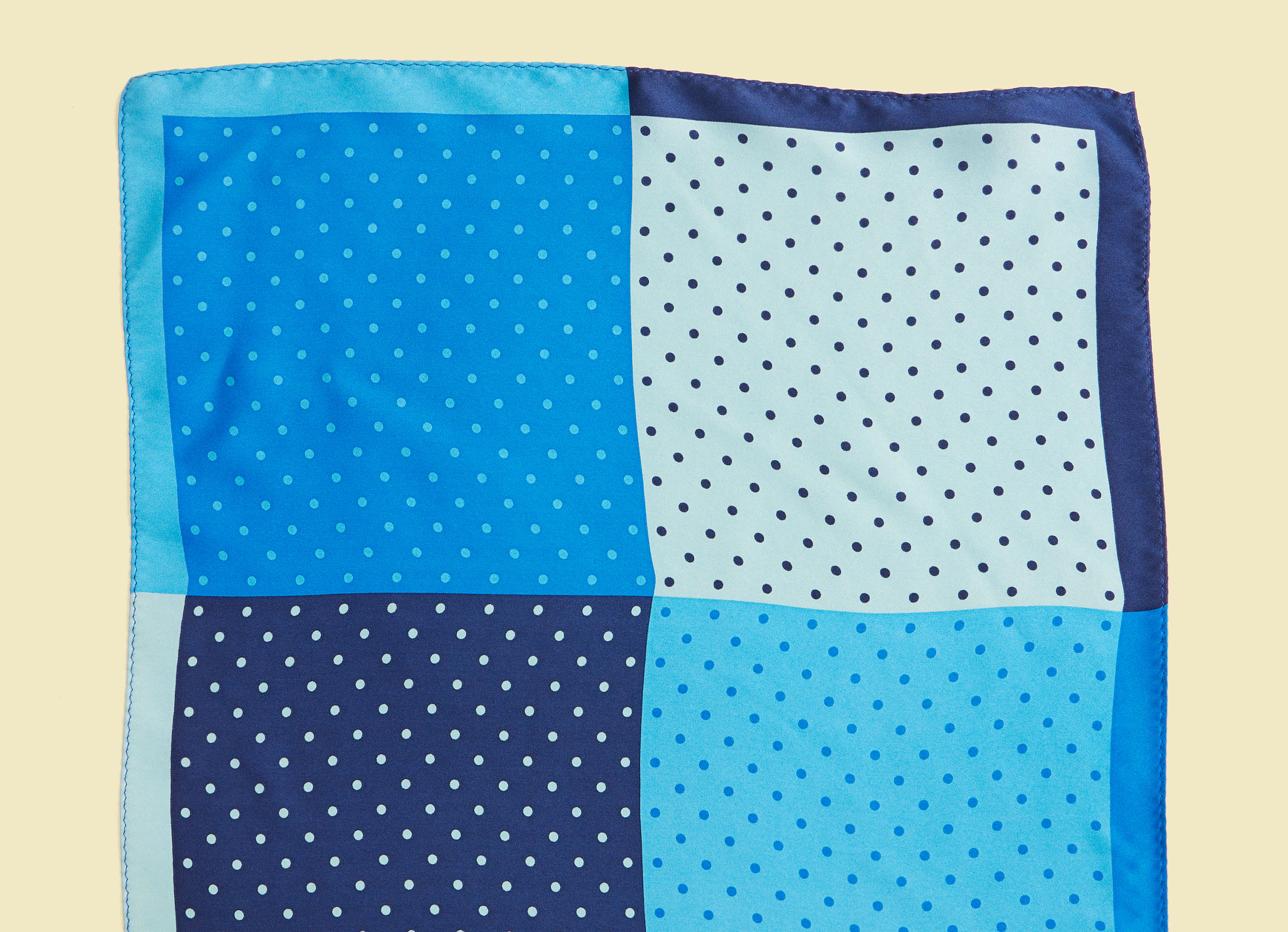 Twamev Men Radiant Mid Blue Satin Pocket Square