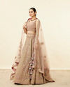 Mohey Women Purple Floral Embroidered Bridal Lehenga