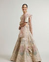 Mohey Women Dark Cream Lehenga with Motifs, Beads And Sequin Work