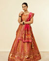 Mohey Women Mustard Yellow Bel Buti Patterned Benarasi Lehenga