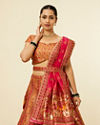 Mohey Women Mustard Yellow Bel Buti Patterned Benarasi Lehenga