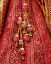 Mohey Women Rani Pink Bel Buti Patterned Benarasi Lehenga