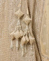 Mohey Women Beige Rhinestone Embellished Lehenga