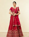 Rani Pink Floral Patterned Embroidered Bridal Lehenga