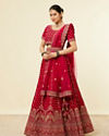 Rani Pink Floral Patterned Embroidered Lehenga image number 2