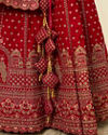 Rani Pink Floral Patterned Embroidered Lehenga image number 3