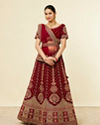 Classic Maroon Aari Embroidered Bridal Lehenga