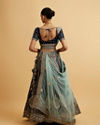 alt message - Mohey Women Teal Blue Floral Medallion Patterned Lehenga image number 4