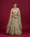 Mohey Women Pista Green Party Lehenga image number 0