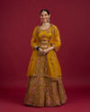 Mohey Women Elegant Mustard Yellow Festive Lehenga