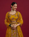 Mohey Women Elegant Mustard Yellow Festive Lehenga