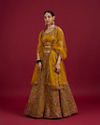Mohey Women Elegant Mustard Yellow Festive Lehenga