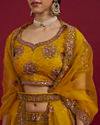 Mohey Women Elegant Mustard Yellow Festive Lehenga image number 3