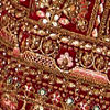 Bright Red Pink Imperial Paisley Patterned Bridal Lehenga