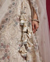 Mohey Women Beige Cream Sitara Embroidered Bridal Lehenga with Stone Work image number 4