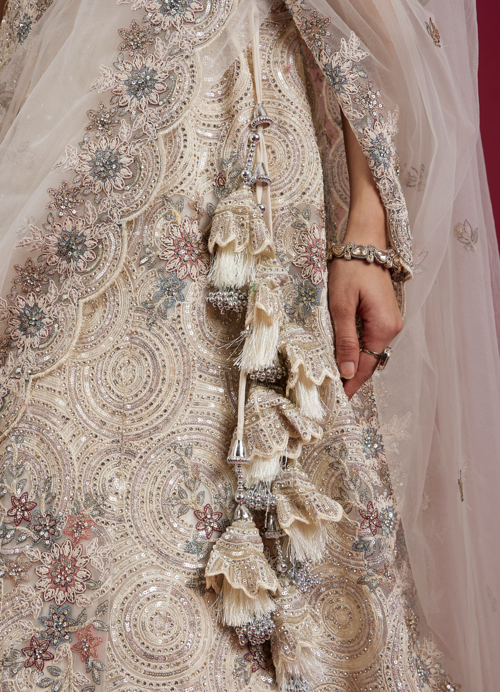 fit and flare dress Boho Wedding Dress with Botanical Embroidery ET3041 Size 16 / Ivory main image 1