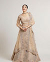 alt message - Mohey Women Fawn Festivity Net Lehenga image number 0