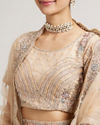 alt message - Mohey Women Fawn Festivity Net Lehenga image number 3